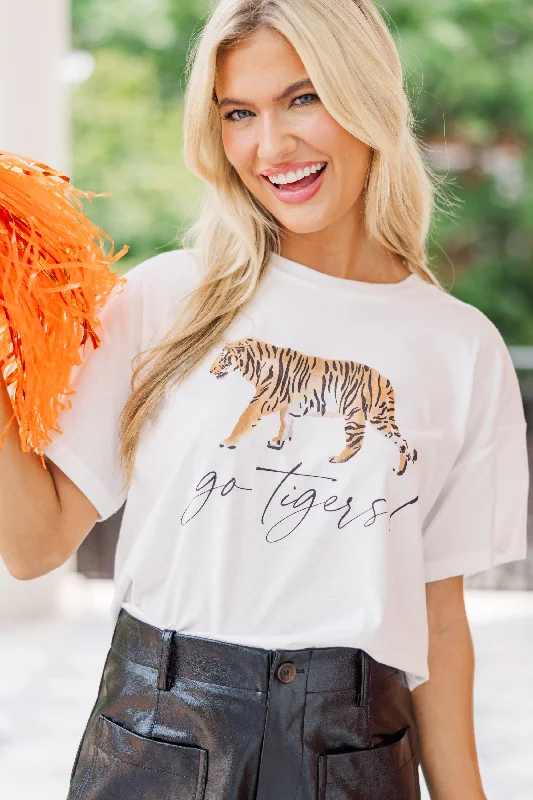 Go Tigers! White Graphic Tee