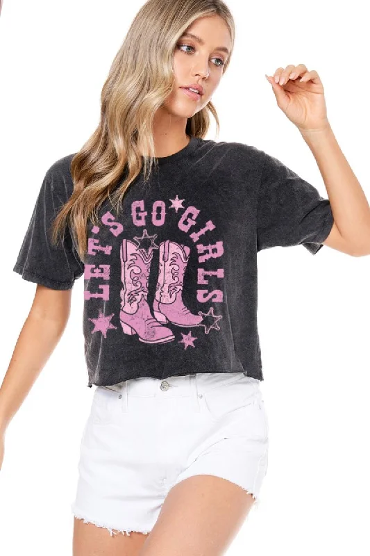 Zutter Lets Go Girls Graphic Crop Tee