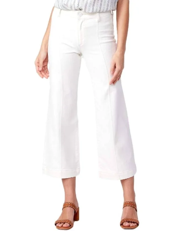 Anessa Hem Center Front Pintuck Wide Leg Jean In Gold Coast