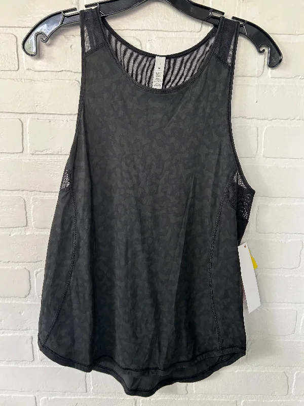 Athletic Tank Top By Lululemon In Black & Green, Size: S