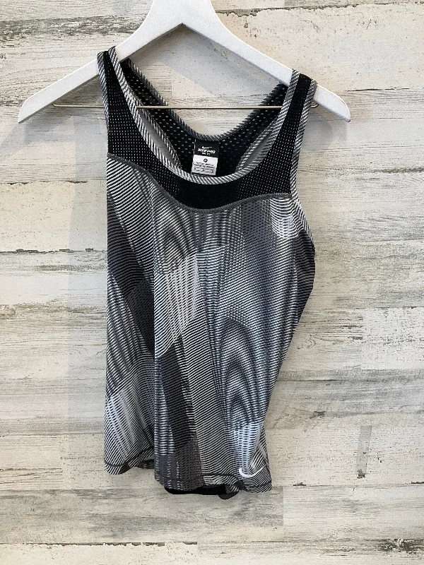 Athletic Tank Top By Nike Apparel In Black & White, Size: M