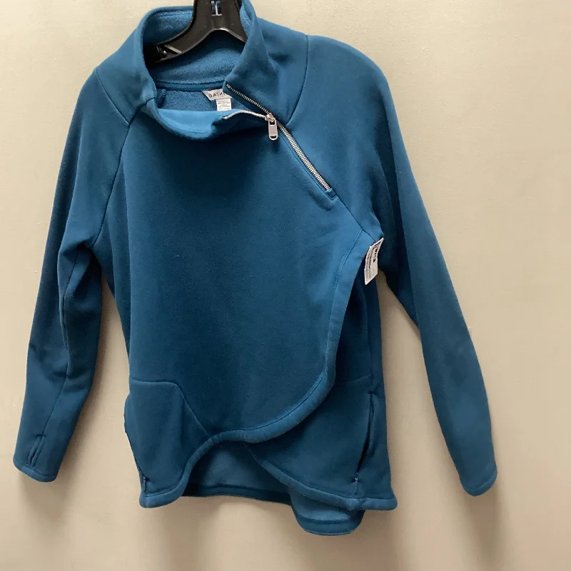 Athletic Top Long Sleeve Collar By Athleta In Blue, Size: M