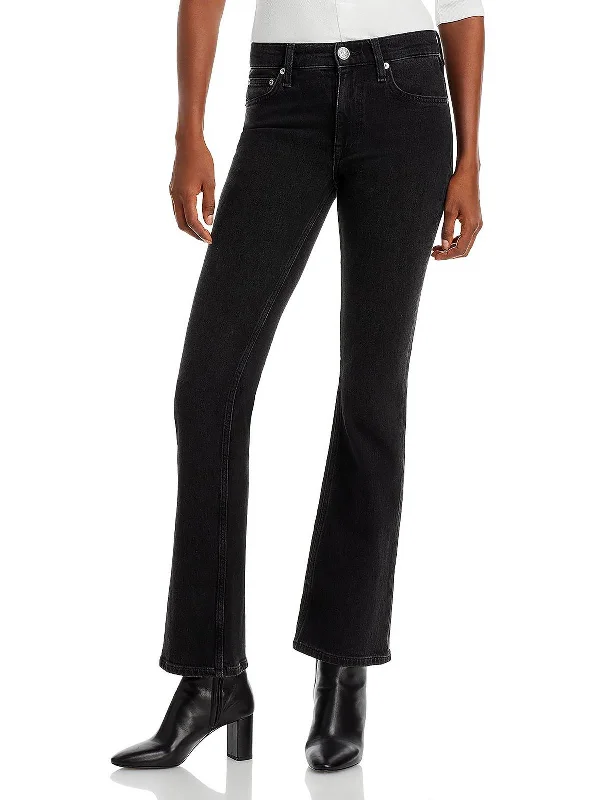 Peyton Womens Stretch Mid Rise Bootcut Jeans