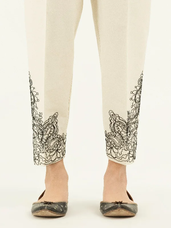 Embroidered Cambric Trousers(Pret)