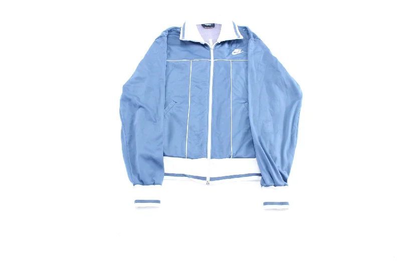 80's Nike Embroidered Logo Blue & White Track Zip Up Jacket