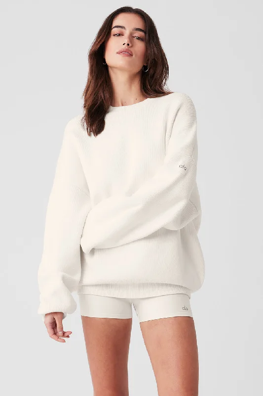 Scholar Crew Neck Sweater - Ivory