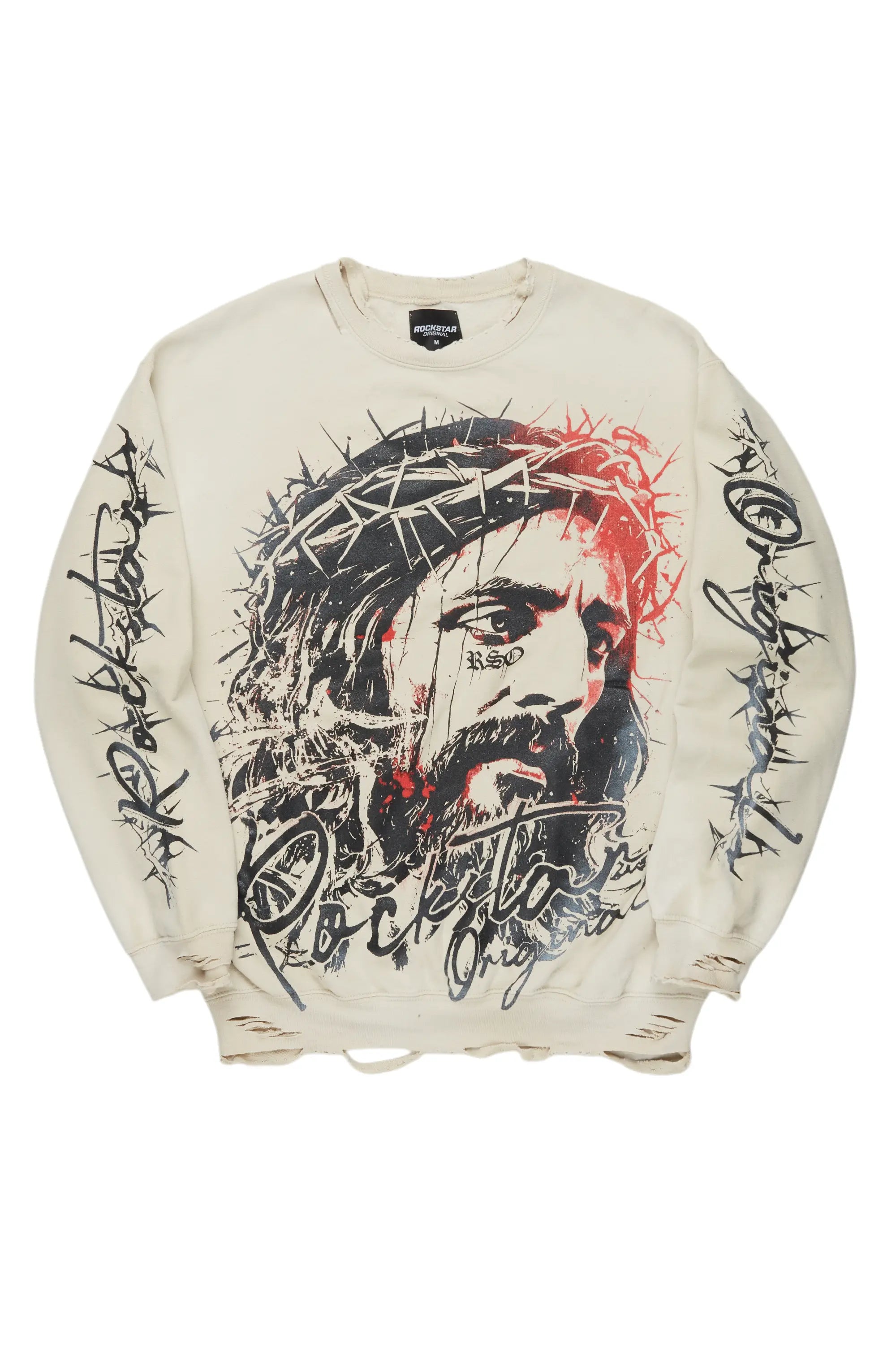 Bedros Beige Graphic Crewneck