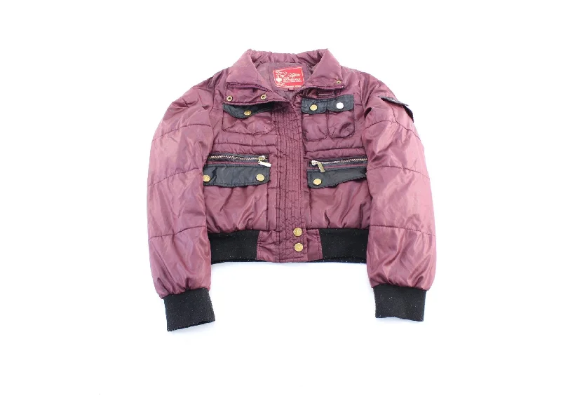 Women's Y2K Apple Bottoms Black & Burgundy Bomber Jacket