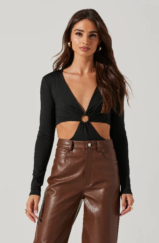 Kiara O-Ring Cutout Long Sleeve Bodysuit