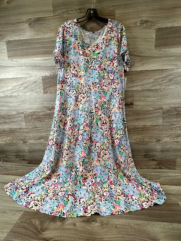 Dress Casual Midi By Croft And Barrow In Floral Print, Size: Xxl