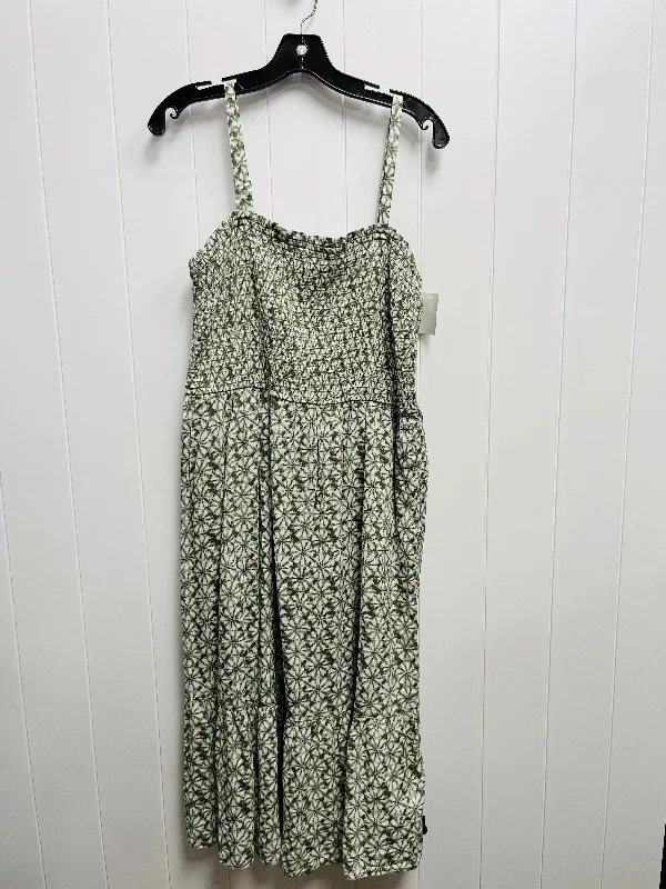 Dress Casual Midi By Gap In Green, Size: L