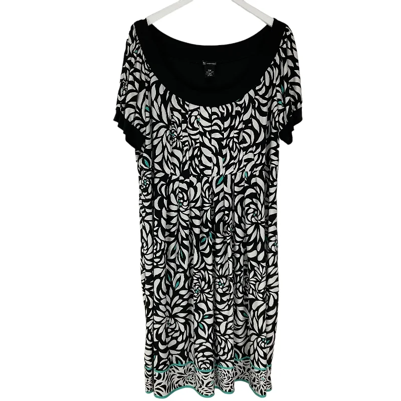 Dress Casual Midi By New Directions In Black & Blue, Size: 22