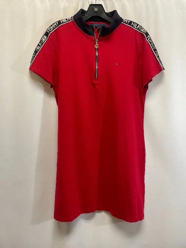 Dress Casual Midi By Tommy Hilfiger In Red, Size: L