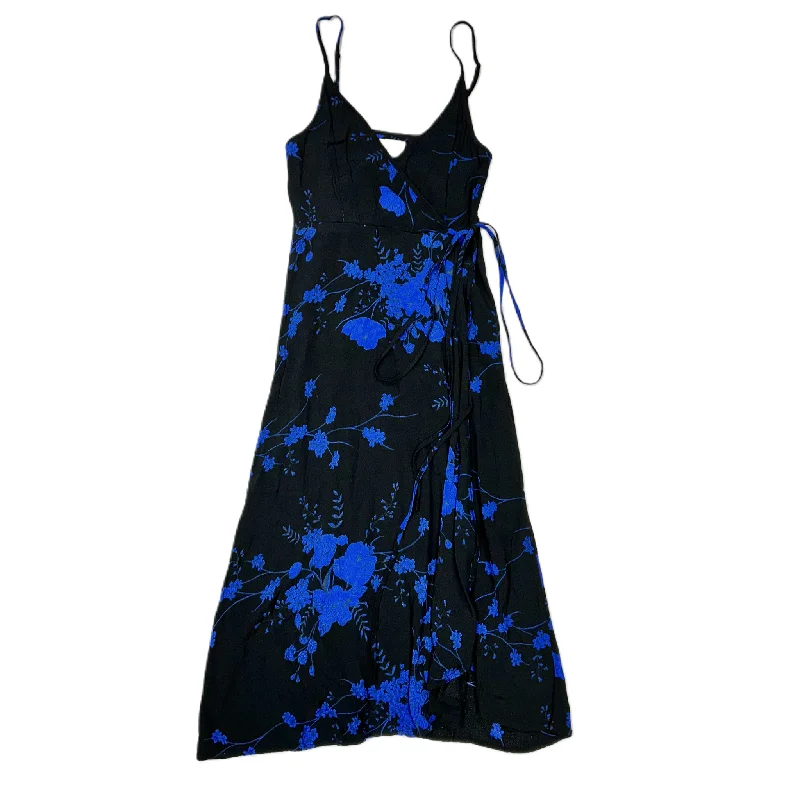 Dress Casual Midi By Urban Outfitters In Black & Blue, Size: S