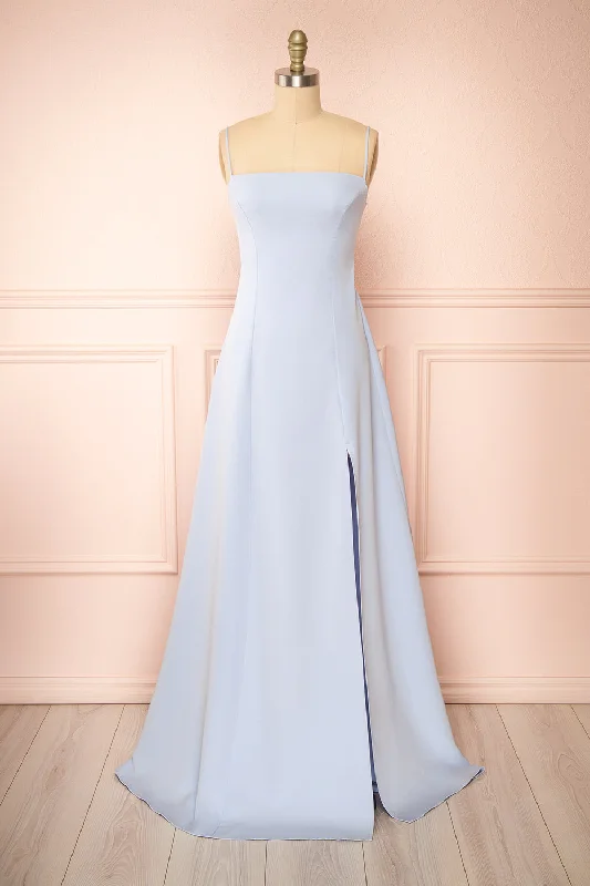 Estella Blue | Maxi A-line Dress w/ Slit