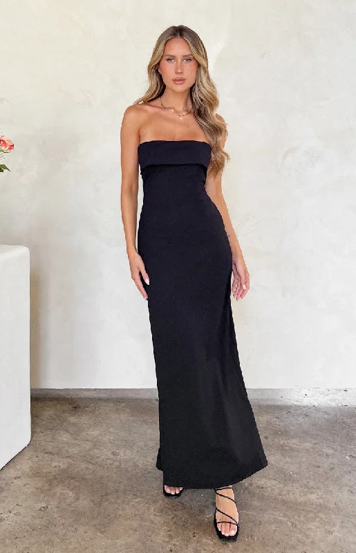 Lei Strapless Black Maxi Dress