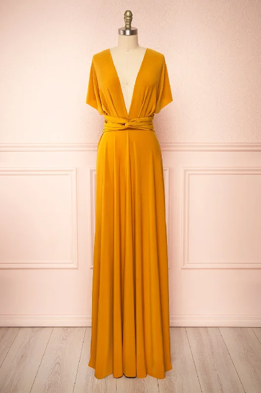 Violaine Mustard | Convertible Maxi Dress