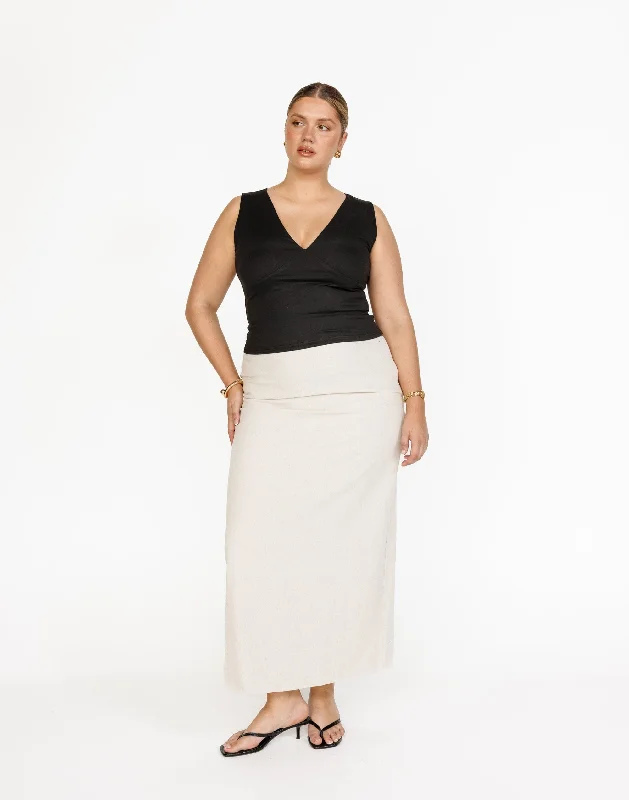 Como Linen Maxi Skirt (Oat)