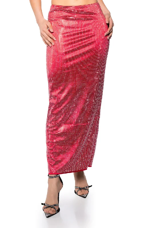 DECISION MAKER RHINESTONE MAXI SKIRT