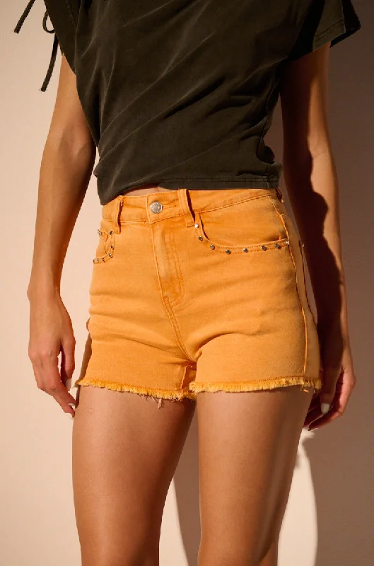 READY TO ROCK ORANGE DENIM SHORT